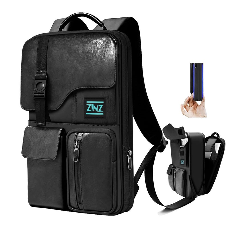 ZINZ Slim & Expandable Laptop Backpack 15.6 Inch Business Backpack with USB Port, Waterproof Anti-Theft Travel Backpack Daypack Bookbag for Men and Women -Black JP - Image 1