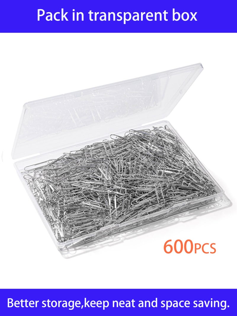 Bflaae Paper Clips, 600 Pcs Paperclips Premium Medium Paper Clip, 1-2/7" Silver School Office Supplies Heavy Duty, Ideal for Bookmark(Silver) - Image 5