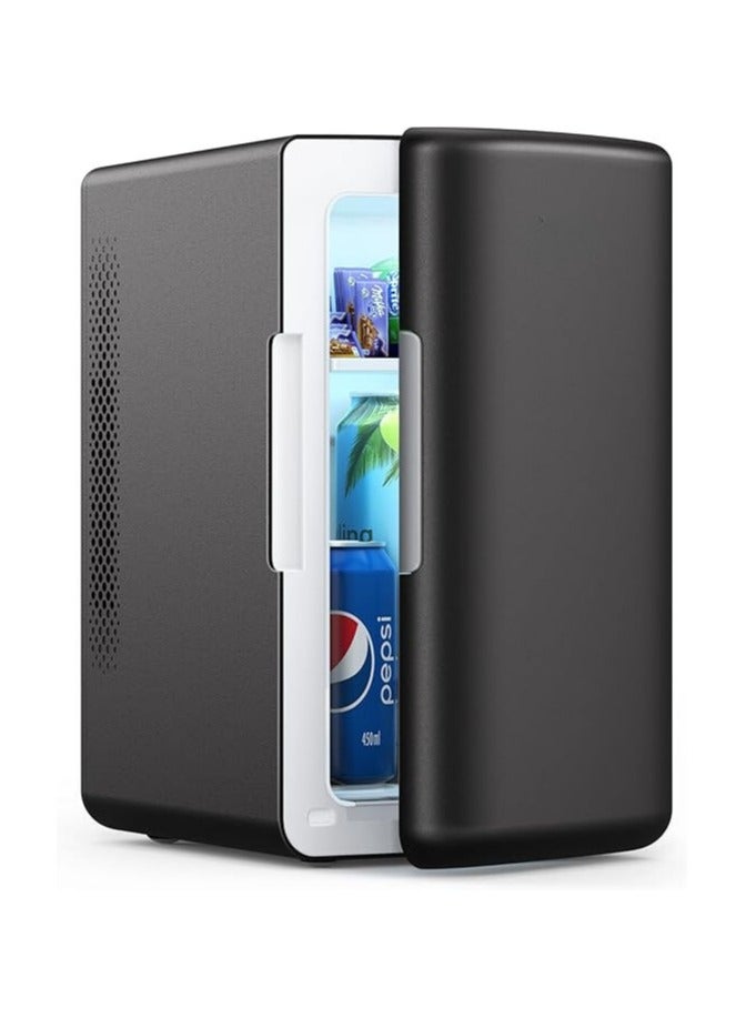 Mini Fridge 6L / 8 Can | Portable Cooler & Warmer | AC/DC Dual Power | Compact Small Fridge for Bedroom, Car, Drinks, Skincare, Travel (Black)