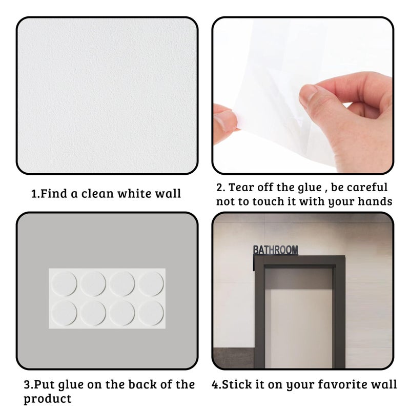 AWISBI Wooden Bathroom Door Topper Black Bathroom Sign for Home Bathroom Restroom (Left Side) - Image 3