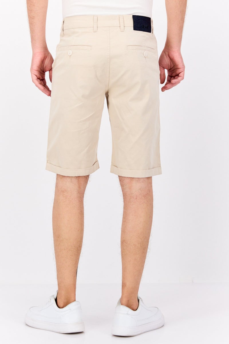 GAS Men Solid Chino Shorts, Off White - Image 3