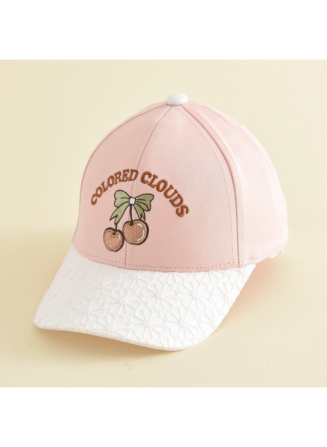 Bumblebee Kids Sun Hat Outdoor Baseball Cap With Cherry Embroidery - Adjustable & Stylish For Girls - Image 2