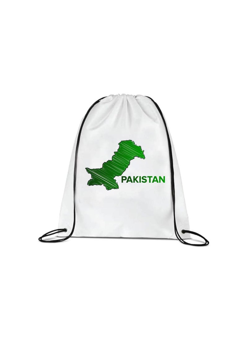 PRINTSHOP4ME Pakistan Drawstring Bag for Independence Day Drawstring Backpack Travel Bags Gym String Bags Washable Backpack for Men Women - Image 1