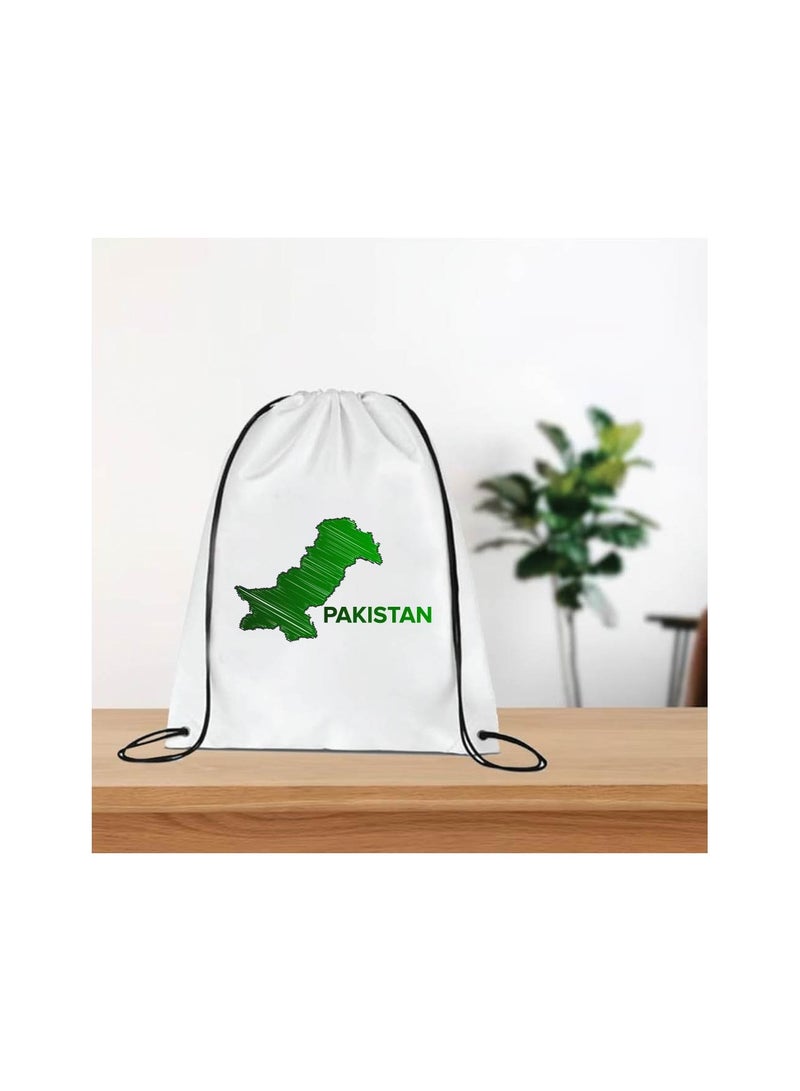 PRINTSHOP4ME Pakistan Drawstring Bag for Independence Day Drawstring Backpack Travel Bags Gym String Bags Washable Backpack for Men Women - Image 2