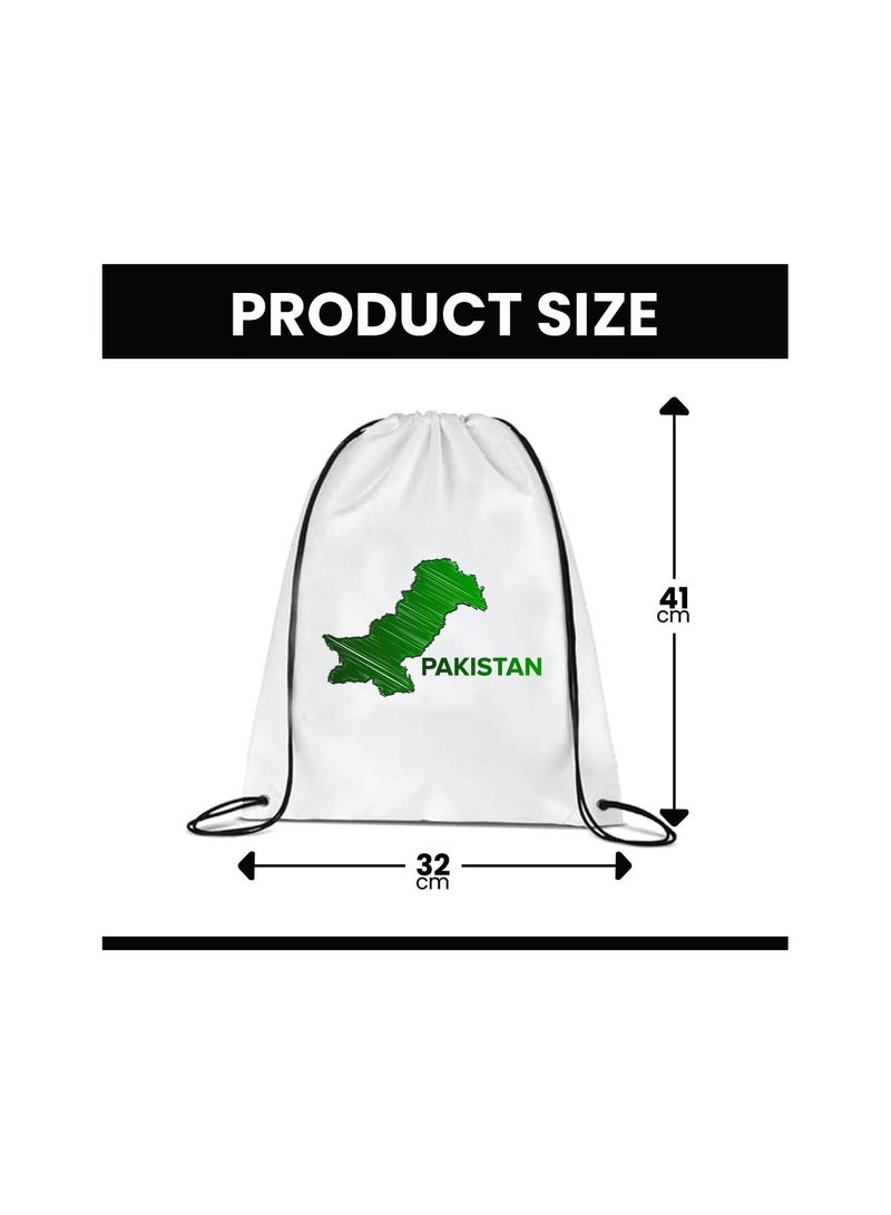 PRINTSHOP4ME Pakistan Drawstring Bag for Independence Day Drawstring Backpack Travel Bags Gym String Bags Washable Backpack for Men Women - Image 3