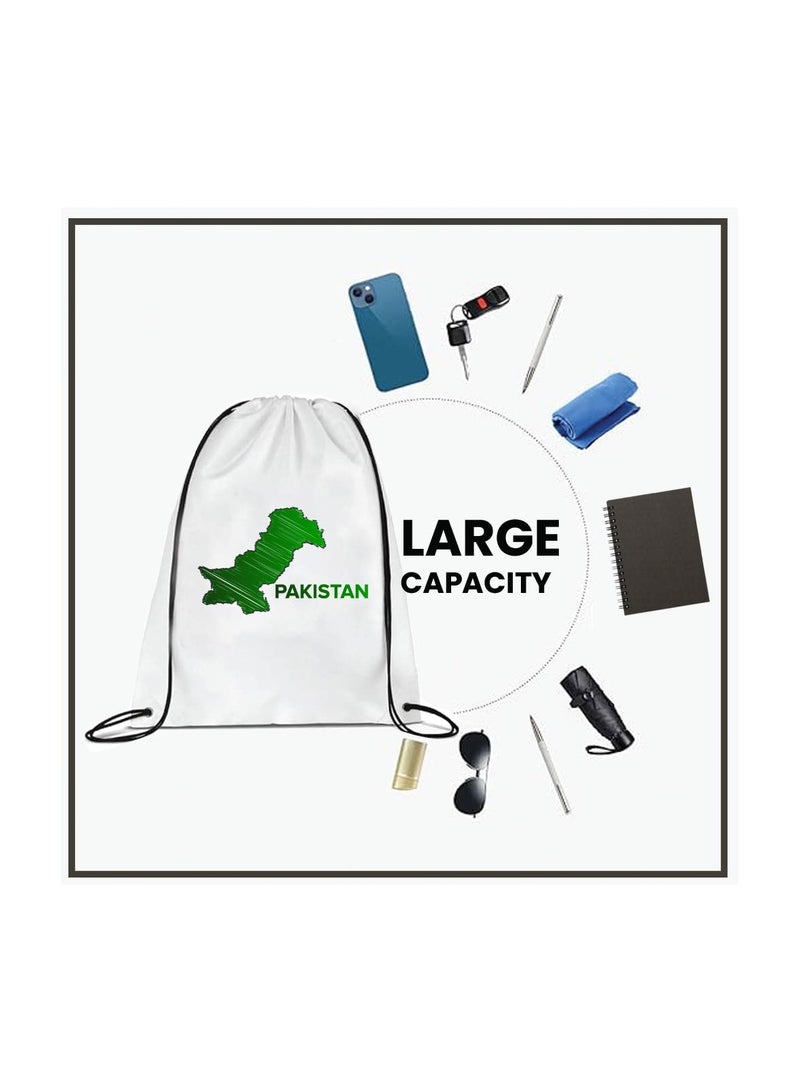 PRINTSHOP4ME Pakistan Drawstring Bag for Independence Day Drawstring Backpack Travel Bags Gym String Bags Washable Backpack for Men Women - Image 4