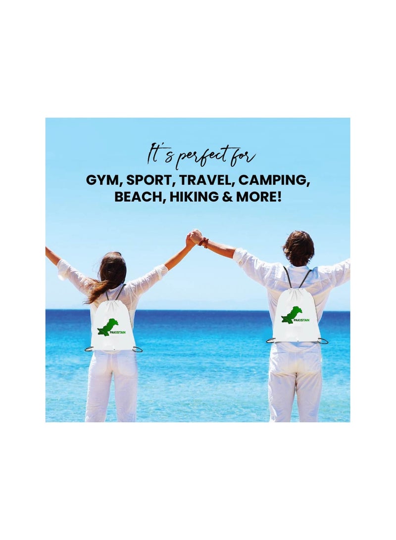 PRINTSHOP4ME Pakistan Drawstring Bag for Independence Day Drawstring Backpack Travel Bags Gym String Bags Washable Backpack for Men Women - Image 5