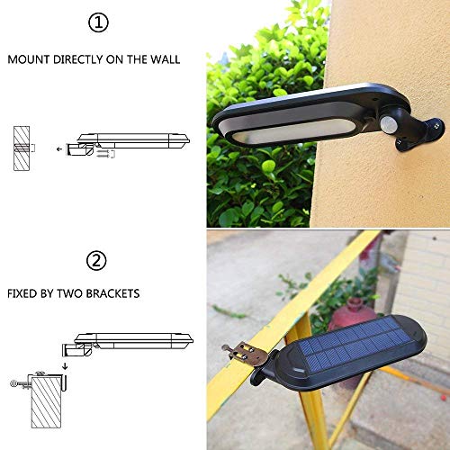Quace Solar Security Lights, 18 LED Outdoor Garden Light Waterproof 4 Mode Wall Lamps PIR Motion Sensor for Deck Patio (ABS,Cool White, 2 Unit) - Image 5