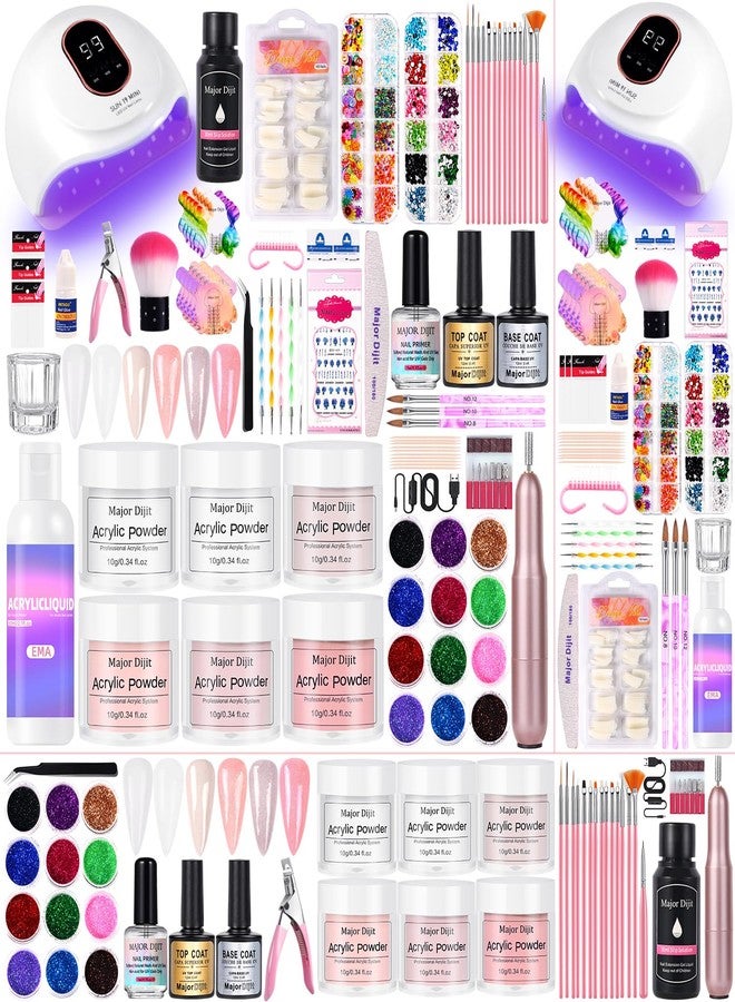 MAJOR DIJIT Acrylic Nail Kit Set for Beginners with Everything Acrylic Powder Nail Drill Lamp Starter Kit with False Nail Tips Nail Art Decoration Tools for Home Salon Gifts - Image 1