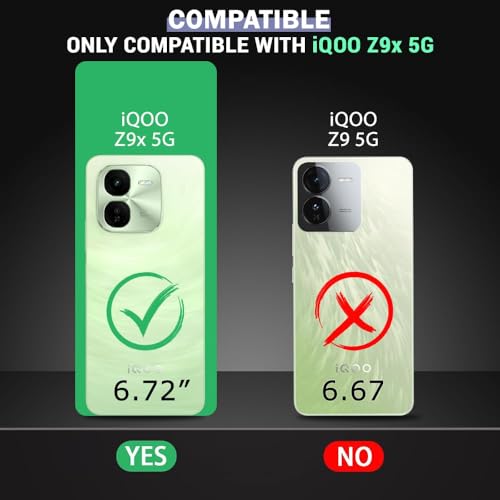DD SON Shockproof Crystal Clear Back Cover Case for iQOO Z9X 5G - (PC & TPU, Black Bumper Back Cover) | 360 Degree Camera Protection | Transparent Hybrid Eagle Back Case Cover (Black) - Image 2