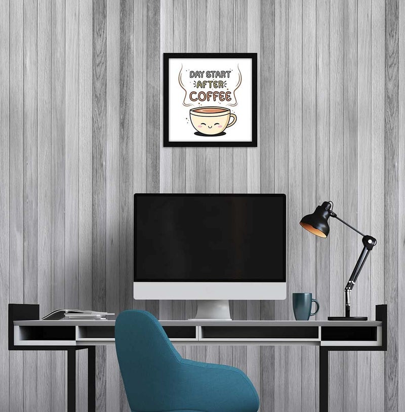 ArtX Paper Motivational Quote Day Start After Coffee Wall Frame Art Painting, Multicolor, Motivational, 13 X 13 inches, Set of 1 - Image 4