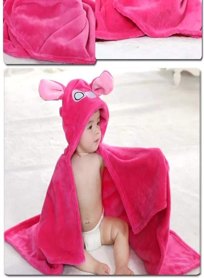 BRANDONN Fleece New Born Premium Hooded All Season Wrapper Cum Baby Bath Towel Pack of 2 Multi - Image 5