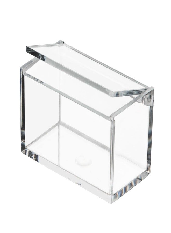 Hammont Clear Acrylic Box with Hinged Lid – Small Plastic Organizer for Office, Desk, Makeup, Crafts, Cotton Balls, Jewelry & More | 3.5"x2"x2" (6 Pack) - Image 2