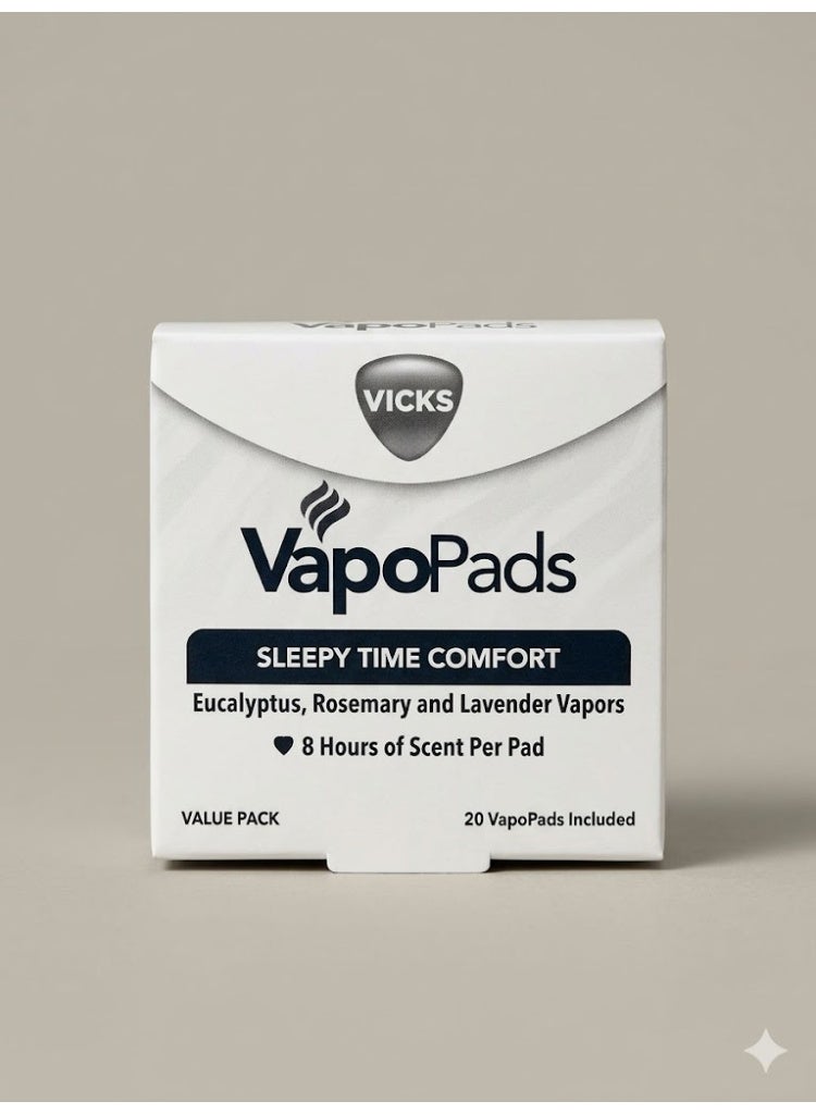 Vicks VapoPads Sleepy Time Comfort - Vapor Pads Refill for Vicks Humidifiers and Steam Inhalers - Rosemary, Lavender, and Eucalyptus, 20-Pack, Box Color May Vary