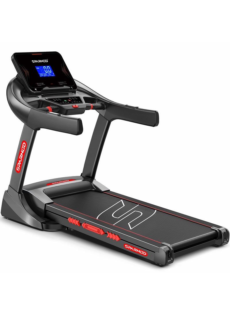 Sparnod Fitness STH-5710 Treadmill for Home Use, Hydraulic Foldable Running Machine, Auto Incline 0-22%, 7HP Peak DC Motor, 1-20km/h Speed, 24 Preset Programs, Bluetooth Speakers, 150kg Capacity  - Image 1