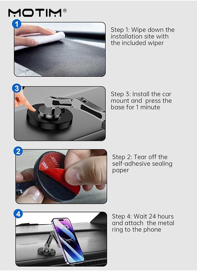 Motim - Magnetic Wireless Car Charger Phone Mount, 15w Fast Charging, 360° Rotating Car Phone Mount, Magsafe Car Charger Compatible with iPhone 16/15/14/13/12 etc - Image 1
