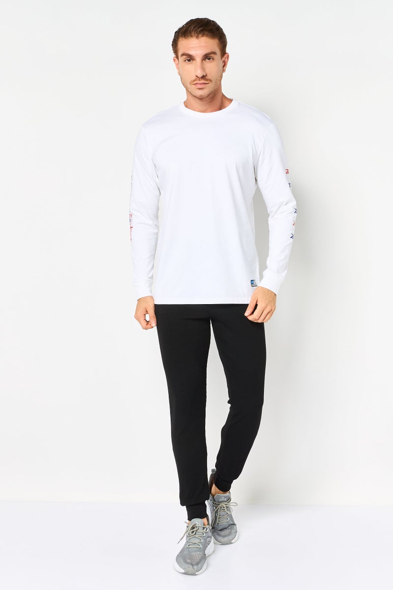 Reebok Men Sportswear Fit Long Sleeve Outdoor Sweatshirt, White - Image 3
