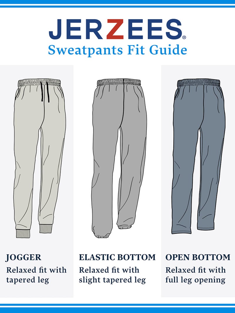 Jerzees mens Fleece Sweatpants, Elastic Bottom - Black, X-Large US - Image 4