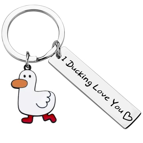 PLwelth Duck Keychain for Couples I Love You Keyring Cute Keychain for Women Men Funny Keyring for Duck Lovers Car Key Keychain for Backpack Best Friends Gifts for Her Him Birthday Christmas - Image 5