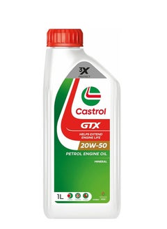 Castrol Castrol GTX 20W-50 Engine Oil - Powerful and intelligent engine protection from the first start / Available (6 packs * 1 liter) & (12-liter carton)  - Image 2