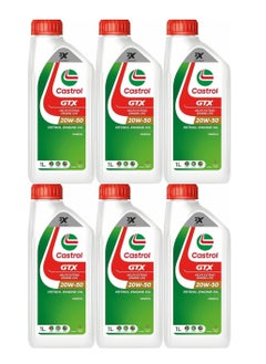 Castrol Castrol GTX 20W-50 Engine Oil - Powerful and intelligent engine protection from the first start / Available (6 packs * 1 liter) & (12-liter carton)  - Image 1