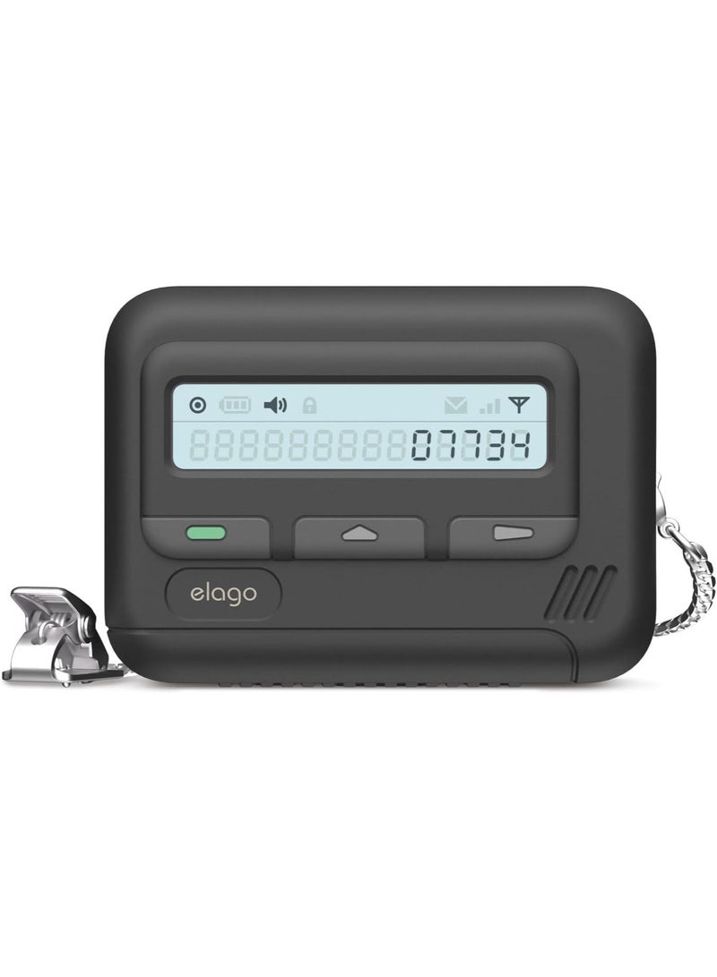 Elago Pager Compatible with AirPods Pro 2 2nd Generation Shock Resistant, Full Protection, with Lanyard - Black - Image 1