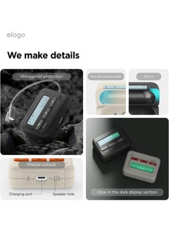 Elago Pager Compatible with AirPods Pro 2 2nd Generation Shock Resistant, Full Protection, with Lanyard - Black  - Image 5