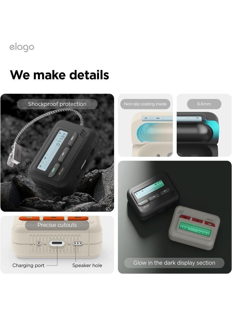 Elago Pager Compatible with AirPods Pro 2 2nd Generation Shock Resistant, Full Protection, with Lanyard - Black - Image 5