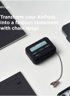 Elago Pager Compatible with AirPods Pro 2 2nd Generation Shock Resistant, Full Protection, with Lanyard - Black  - Image 3