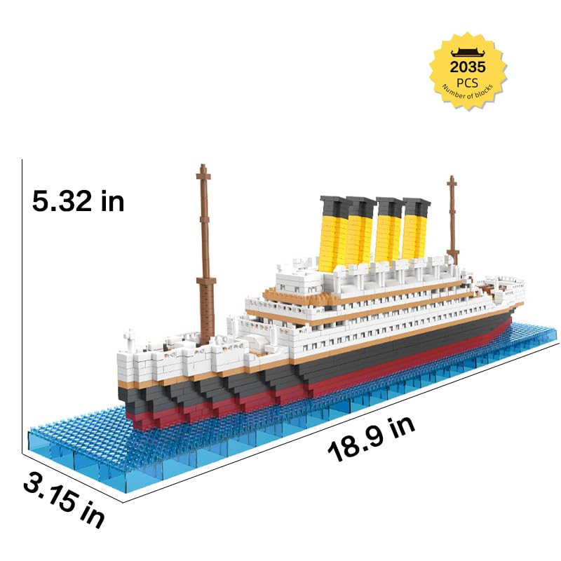 Aningde 2035 Pcs Titanic Architecture Micro Building Bricks Model Kit for Adults Detailed Architectural Display Model Ages 14 - Image 3
