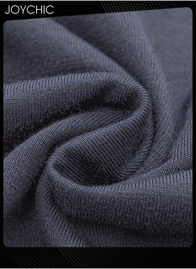 NIBEMINENT - New Style Spring and Autumn Winter Men's Pajamas Modal Skin-friendly Long Sleeve Youth Home Sleepwear Comfortable Breathable Loungewear Dark Grey - Image 1
