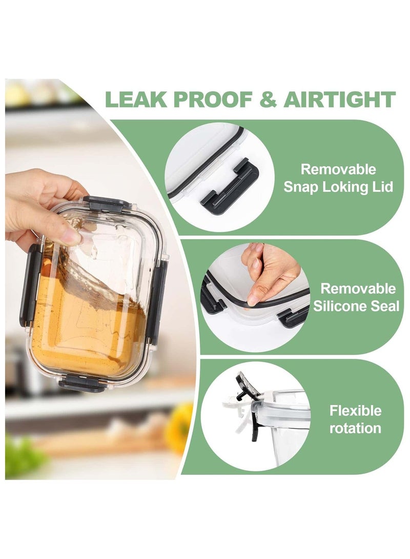 Anmi 12 Pack Glass Food Storage Containers with Lids, Bento Box Lunch Containers, Food Prep Lunch Box Microwave, Freezer and Dishwasher - Image 3