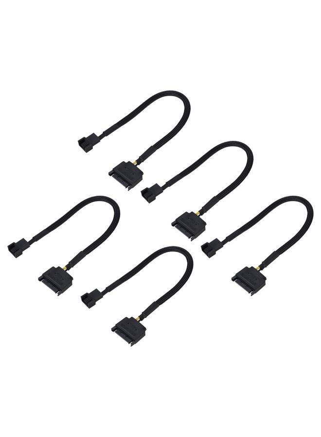 Loquat 5Pcs SATA 15Pin to 4Pin Cooling Fan Power Adapter Cable Converter 22AWG Cable  - Image 1