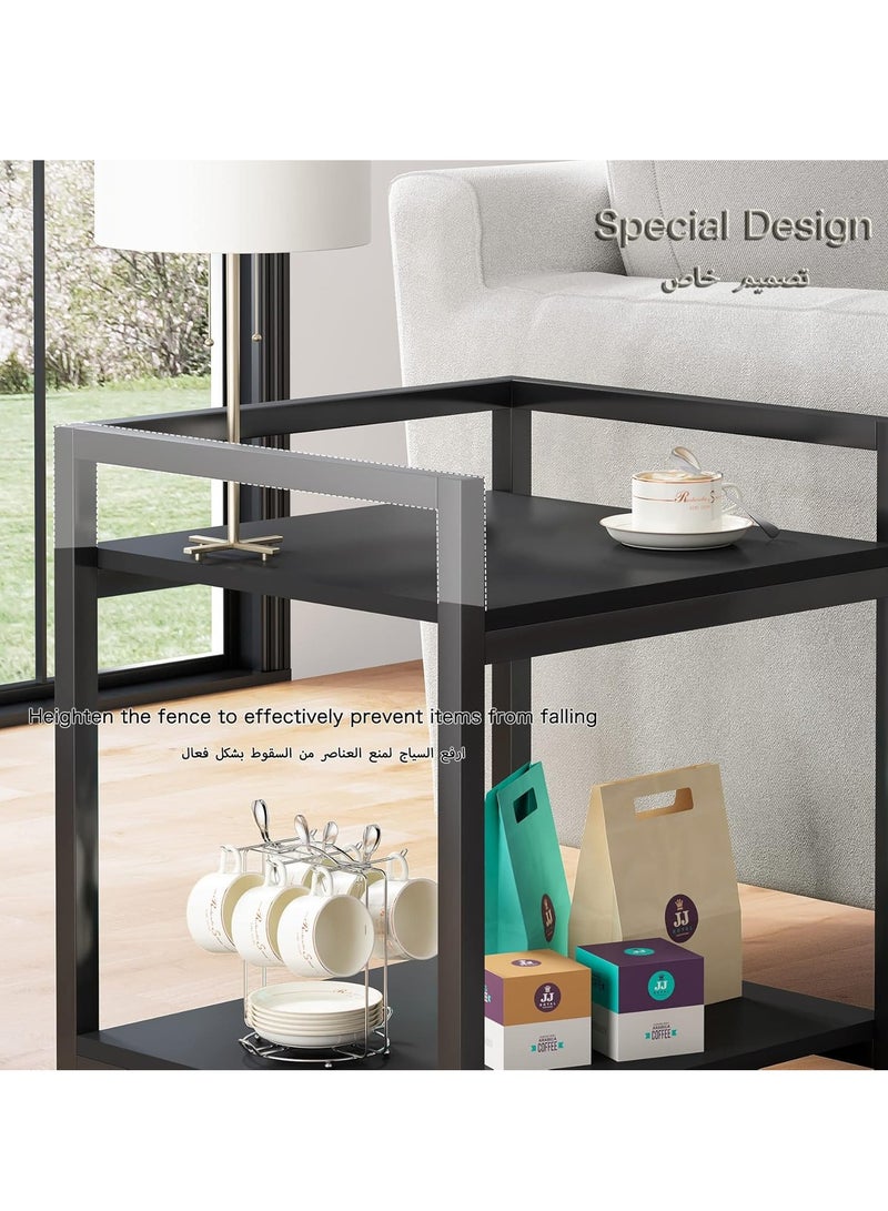 يوڠام طاولات جانبية لتوفير المساحة طاولة أريكة طاولة للوجبات الخفيفة طاولة بجانب السرير طاولة خدمة لغرفة المعيشة وغرفة النوم - Image 5