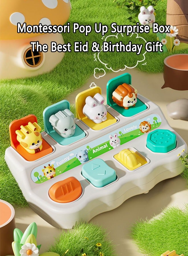 Montessori Baby Toys, Pop Up Animal Surprise Box - Peek a Boo Learning Box for Fine Motor Skills, Logic & Sensory Development, Best Eid/Birthday Gift for Toddlers 1 2 3 Year Old - Image 1