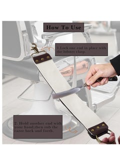 Linkidea Linkidea Straight Razor Leather Strop for Sharpening, Leather Strop Razor Strops, Hair Removal Folding Razor, Straight Razor Sharpening Belt (Brown)  - Image 3