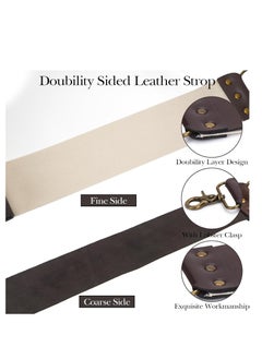 Linkidea Linkidea Straight Razor Leather Strop for Sharpening, Leather Strop Razor Strops, Hair Removal Folding Razor, Straight Razor Sharpening Belt (Brown)  - Image 4