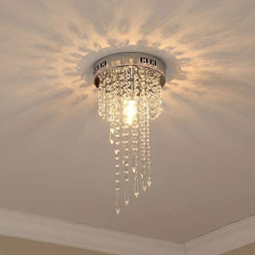 GANE-SHLIGHTS GL K9 Crystal Chandelier for Living Room Modern Ceiling Light Led Jhummer for Hall Hotel Resort Shop Temples, Office, Resort B7 (Warmwhite)(Size: W 23cm,H 30cm)(Small) - Image 1