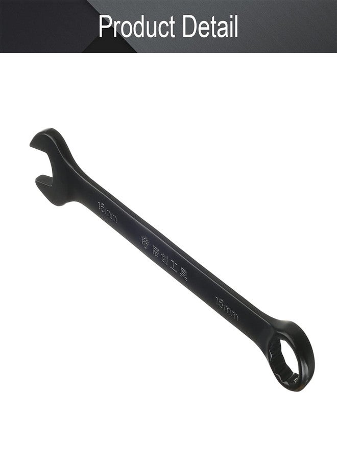 اتول مارت مفتاح ربط Utoolmart متعدد الفتحات مقاس 15 مم، مفتاح ربط سقاطة 12 نقطة، طلاء كهربي أسود Cr-V، طول 185 مم للإصلاح للاستخدام الصناعي - Image 4