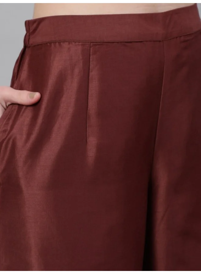 AKS Brown Sequin Kurta Palazzo With Gota Work Dupatta