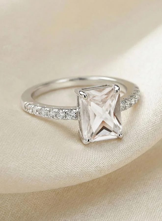 Take Two Silver Plated Cubic Zirconia Engagement Ring