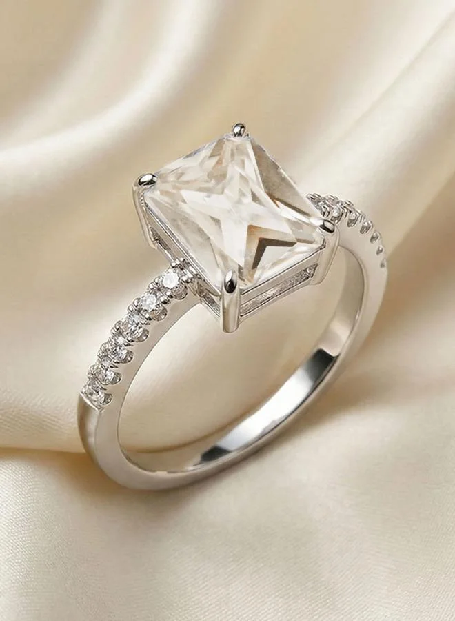 Take Two Silver Plated Cubic Zirconia Engagement Ring