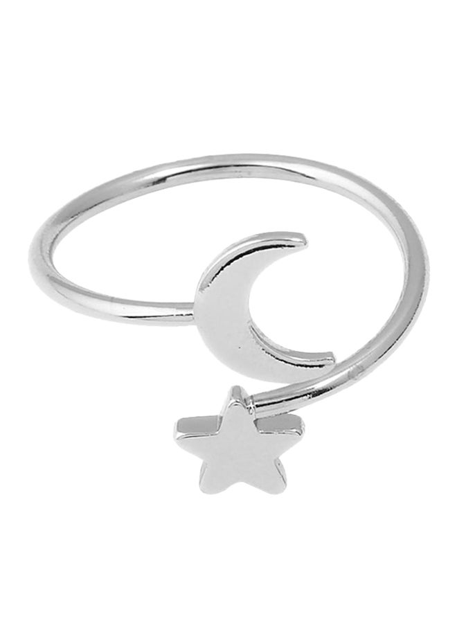 Elegant Moon Star Pattern Adjustable Knuckle Ring