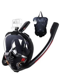 HOOKOR Full Face Snorkel Mask for Adults, Diving and Snorkeling Universal Fit Double Tube Breath Separation Camera Stand Anti-fog Mirror Independent Exhaust Valve  - Image 1