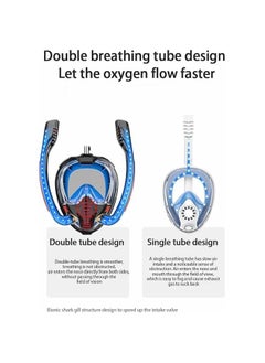HOOKOR Full Face Snorkel Mask for Adults, Diving and Snorkeling Universal Fit Double Tube Breath Separation Camera Stand Anti-fog Mirror Independent Exhaust Valve  - Image 3