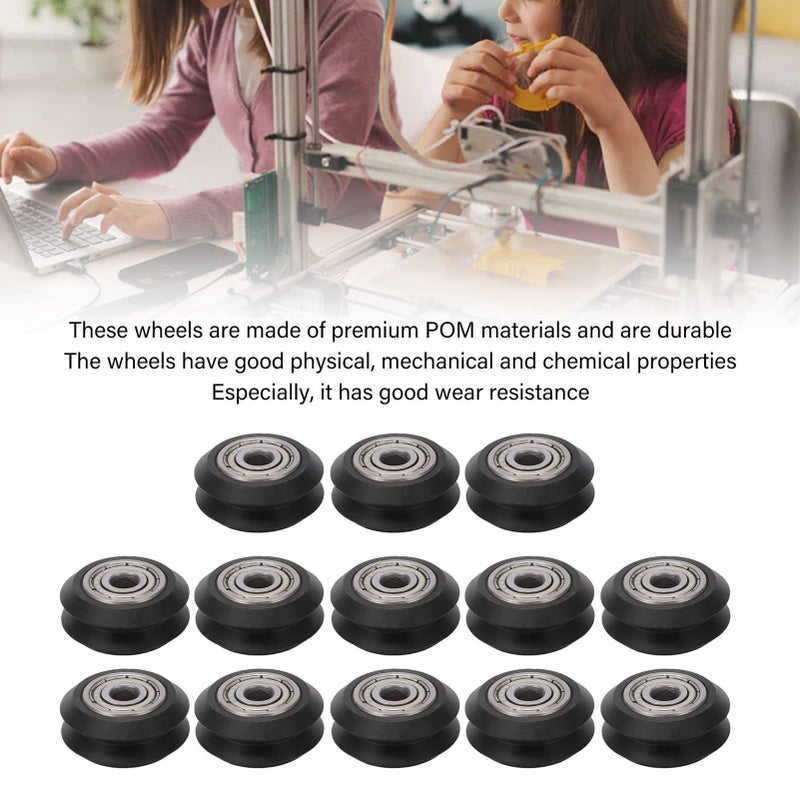 13 Pcs 3D Printer POM V Shape Wheel Set With 625ZZ Bearing Black - Image 4