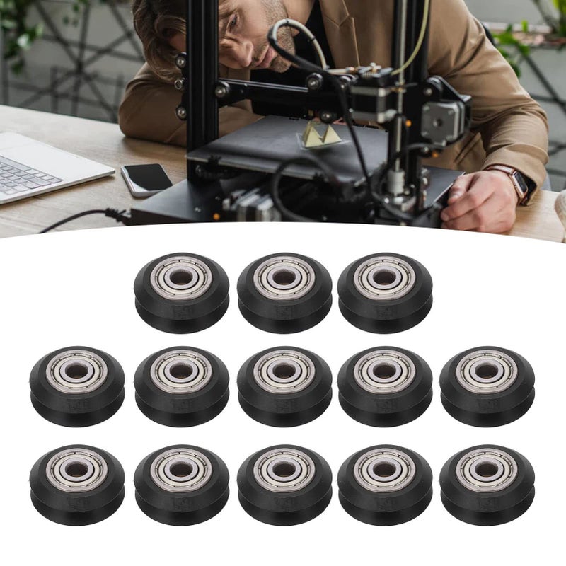13 Pcs 3D Printer POM V Shape Wheel Set With 625ZZ Bearing Black - Image 5