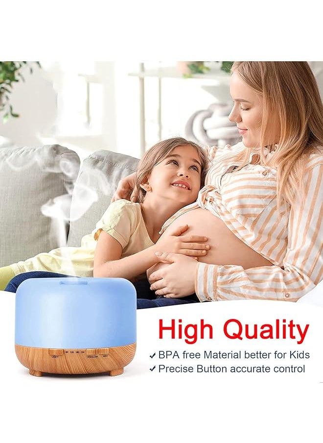 erorex - Upgraded Essential Oil Diffuser 500Ml Ultrasonic Aromatherapy Air Vaporizer With 7 Color Lights And 4 Timer Fragrant Oil Cool Mist Humidifier With Auto Shut Off Function For Home Office - Image 1