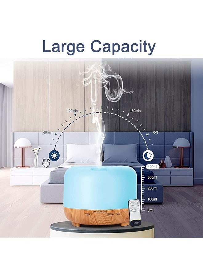 erorex - Upgraded Essential Oil Diffuser 500Ml Ultrasonic Aromatherapy Air Vaporizer With 7 Color Lights And 4 Timer Fragrant Oil Cool Mist Humidifier With Auto Shut Off Function For Home Office - Image 1