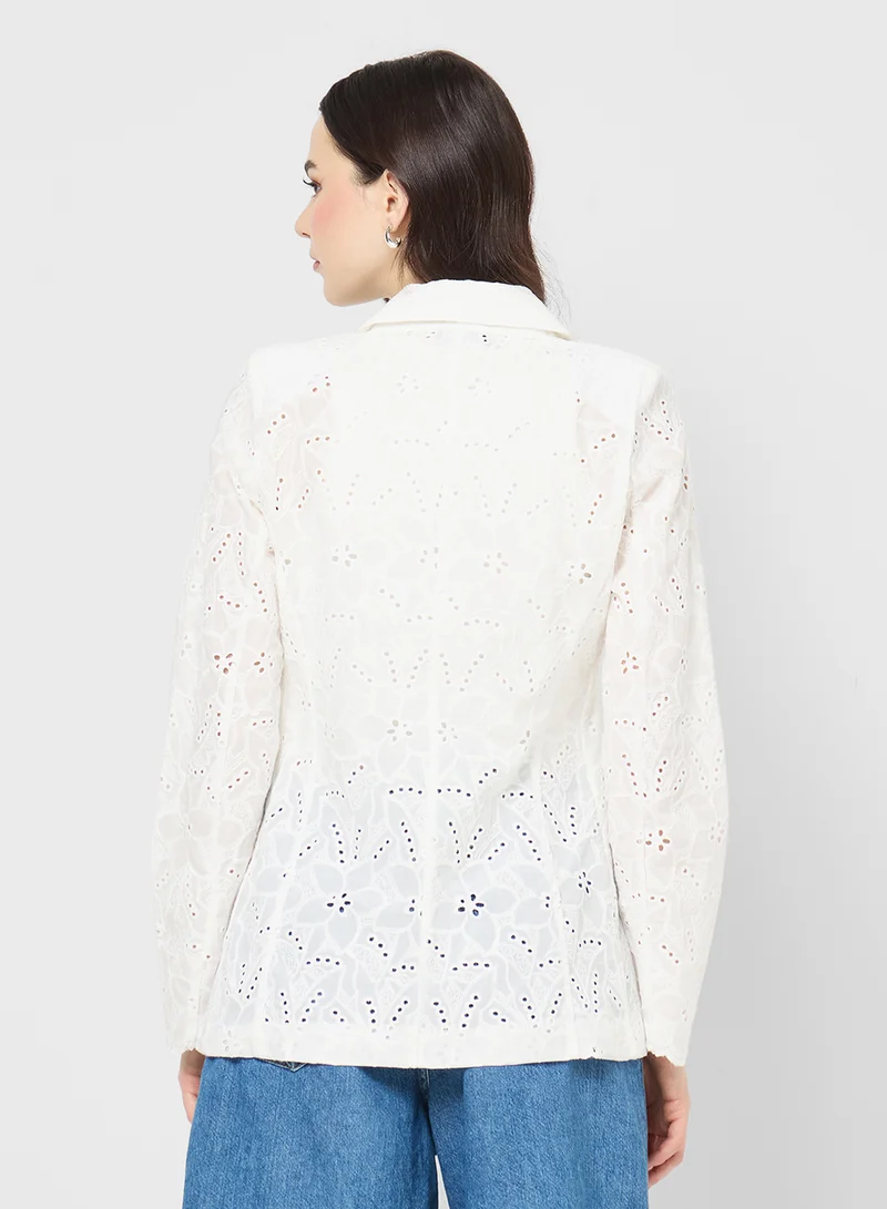 Ginger Structured Schiffli Blazer